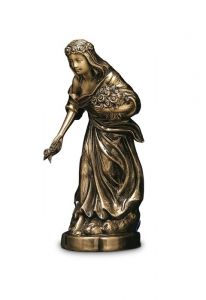 Gedenkstatue Mädchen mit Blumen aus Bronze