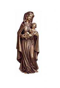 Große Gedenkstatue Maria mit Kind – 3D, freistehend, Gewindestifte unten
