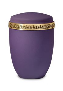 Stahlurne violett mit goldenem Band