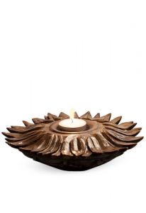 Bronze Klein-Urne 'Sonnenblume' mit Kerze