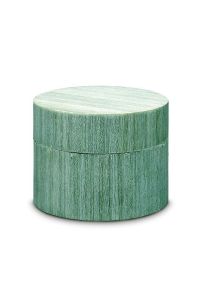 Holzkleinurne grün mit dunkelen Streifen