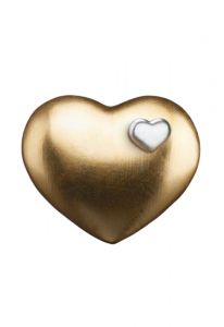 Kleinurne 'Herz aus Gold' mit silbernem Herzchen