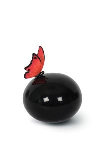 Kleinurne aus Glasfaser 'Schmetterling' rot