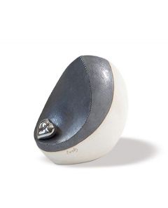 Aschen-Urne aus Keramik mit silbernem Herz