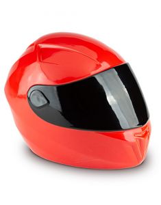 Motorradhelm-Urne rot