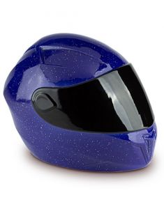 Motorradhelm-Urne blau