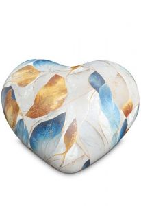 Halbstehende Herz-Urne mit farbigen Blättern - Love Kollektion