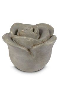 Keramikkleinurne „Rose“ grau