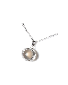 Anhänger für Asche aus 925 Silber mit Milchweißen Mondstein