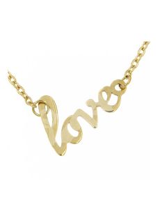 Symbol Halskette mit Anhänger 'Love' aus 14 Karat Gelbgold