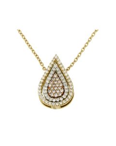 Symbol Halskette 'Tropfen' aus 14 Karat Gelb-, Weiβ- und Roségold mit Zirkonia