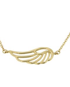 Symbol Halskette mit Anhänger 'Engelsflügel' aus 14 Karat Gelbgold