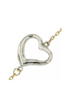 Symbol Halskette 'Für immer in meinem Herzen' aus 14 Karat Bicolor Gold