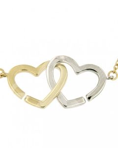 Symbol Halskette mit Anhänger 'Liebe' aus 14 Karat Bicolor Gold