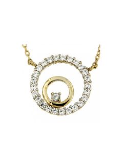 Symbol Halskette mit Anhänger 'Innerer Kreis' aus 14 Karat Bicolor Gold