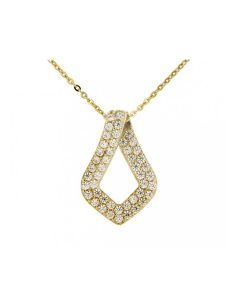 Symbol Halskette 'Ornament' aus 14 Karat Gelbgold mit Zirkonia