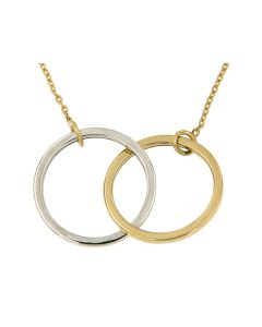 Symbol Halskette mit Anhänger 'Verbindung' aus 14 Karat Bicolor Gold