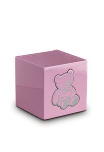 Babyurne mit Teddybär rosa (MDF)