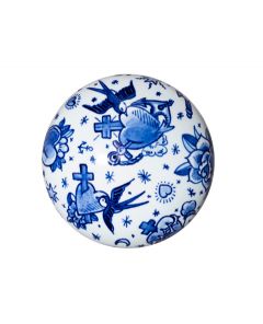 Mini-Urne aus Keramik Delfter Blau 'True love'