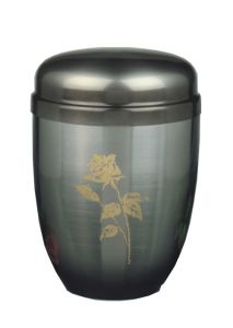 Stahlurne 'Rose' grau