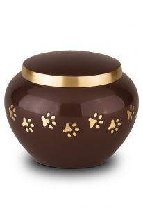 Tierurne mit Pfoteabdrücke | braun | medium