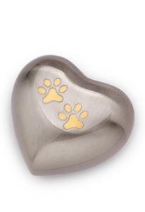 Tierurne 'Herz mit Pfoten' silber-gold