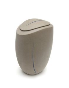 Handgefertigte Keramikurne Sandbraun