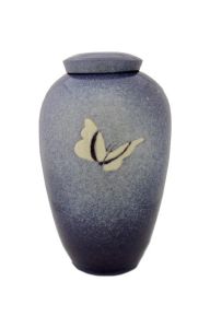 Keramik Urne mit Schmetterling
