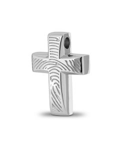 925er-Silber Asche Schmuckstück 'Fingerabdruck Kreuz'