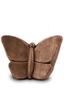 Kunst-Kleinurne aus Keramik Schmetterling bronzefarbig