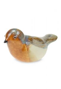 Kleinurne aus Keramik 'Vogel' Rostbraun / Beige