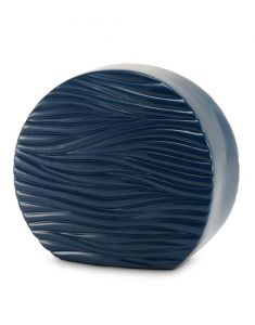 Keramikurne 'Fließende Wellen' blau
