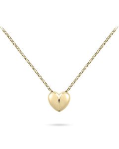 Gelbgold vergoldeter Trauerschmuckstück Herz aus Silber mit Kette | SONDERANGEBOT