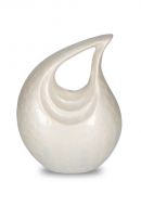 Hochglanz beige Tropfen-Urne aus Aluminium