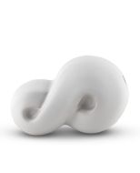 Moderne handgefertigte Infinity-Kleinurne, weiß aus Keramik