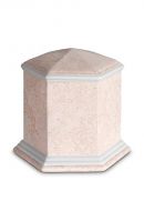 Porzellanurne 'Esagono' | Korallenrosa Relief