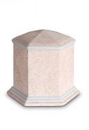 Kleinurne aus Porzellan 'Esagono' | Korallenrosa Relief