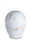 Porzellan Kleinurne 'Planet' - Carrara-Marmor mit goldfarbenen Adern
