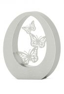 Edelstahl Urne 'Oval butterflies'