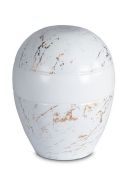 Porzellanurne „Planet“ - Carrara-Marmor mit goldfarbenen Adern
